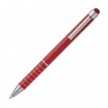 Długopis metalowy do ekranów dotykowych - czerwony