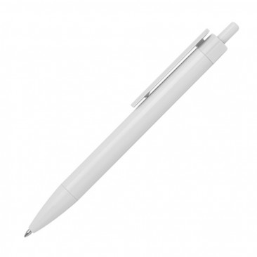 Długopis plastikowy biały z białym klipsem