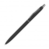 Długopis metalowy - gumowany - czarny