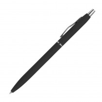 Długopis metalowy - gumowany - czarny