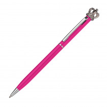 Długopis metalowy  z koroną - różowy