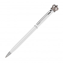Długopis metalowy  z koroną - biały 