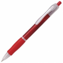 Długopis plastikowy w czerwonym kolorze z klipsem