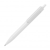 Długopis plastikowy biały z białym klipsem